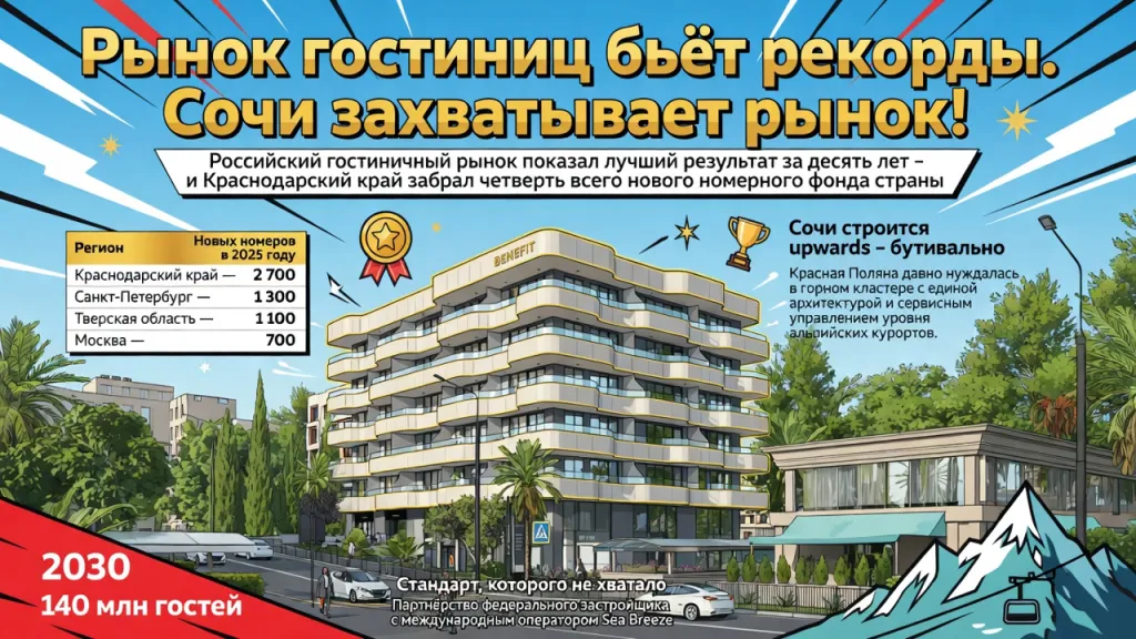 Рынок гостиниц бьёт рекорды. Сочи захватывает рынок!