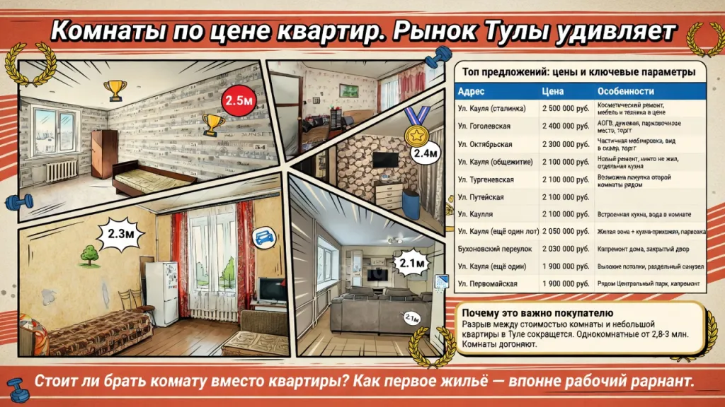 Комнаты по цене квартир. Рынок Тулы удивляет