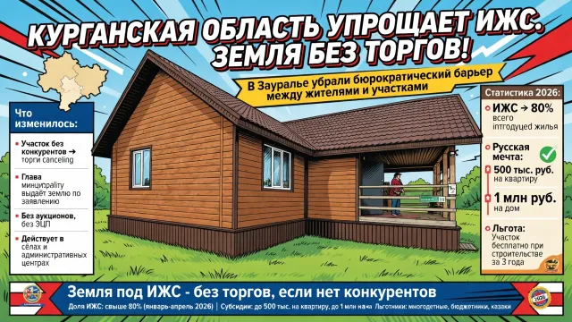 Курганская область упрощает ИЖС. Земля без торгов!